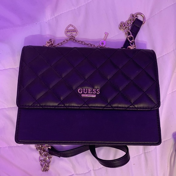 GUESS leather mini chain charm purse - Picture 1 of 4